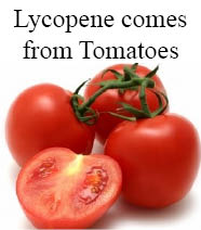 Lycopene comes from tomatoes