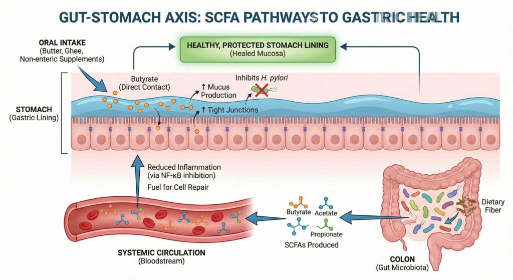 The Gut-Stomach Axis: importance of good intestinal flora and gut health.