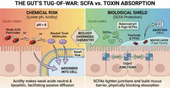 SCFAs and an acidic colon environment and its effects on Pesticides and PFAs