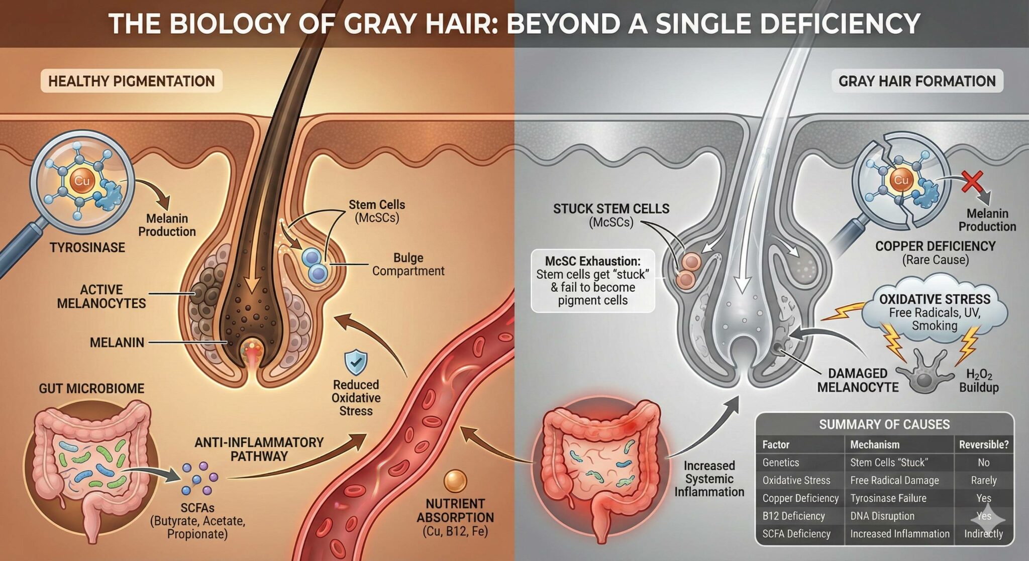 Understanding Grey Hair Causes And The SCFAs Connection