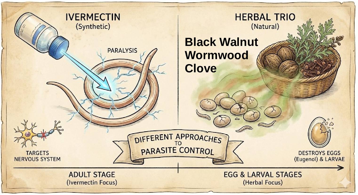 Ivermectin vs herbs to remove parasites