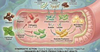 Does Oregano and Clove effect gut diversity and SCFA production?