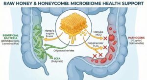 Support a healthy microbiome with honey from the comb!