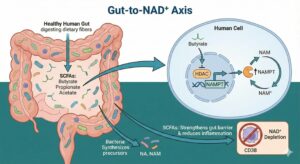 A Healthy Gut can boost NAD+ through out the body!