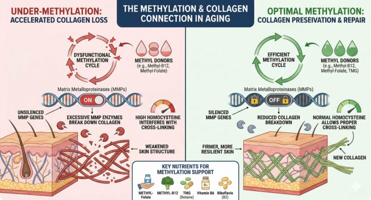 Under methylation may cause your body to eat collagen faster!