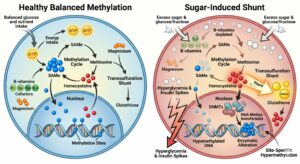 Hi sugar consumption caused a methylation pool deficit!
