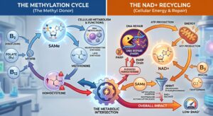 Under-Methylation can drain NAD+, Make sure your methylation is topped off!
