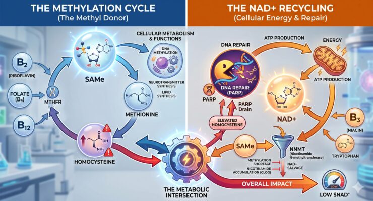 Under-Methylation can drain NAD+, Make sure your methylation is topped off!