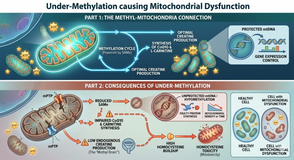 Under Methylation and Mitochondrial dysfunction are linked!