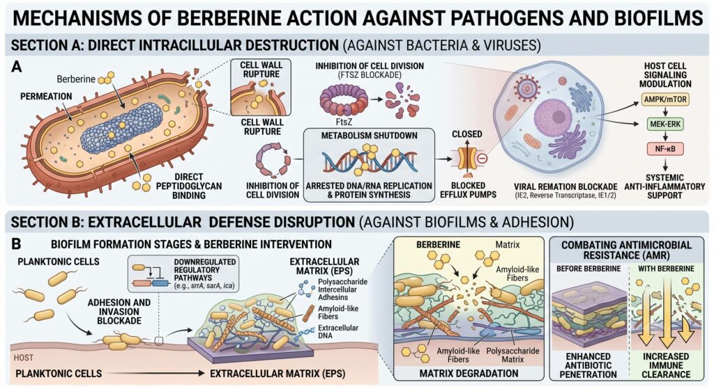 Berberine can break bacterial and viral biofilm!