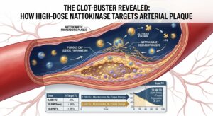 Nattokinase can help clear plaque in 10,000FU units daily up to 36% reduction.