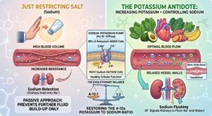 potassium lowers blood pressure by sodium-potassium pump!