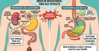 Insulin resistance can cause heart burn and mineral absorption issues.