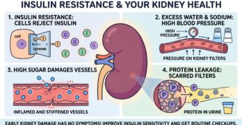 Insulin resistance can cause kidney damage over time!