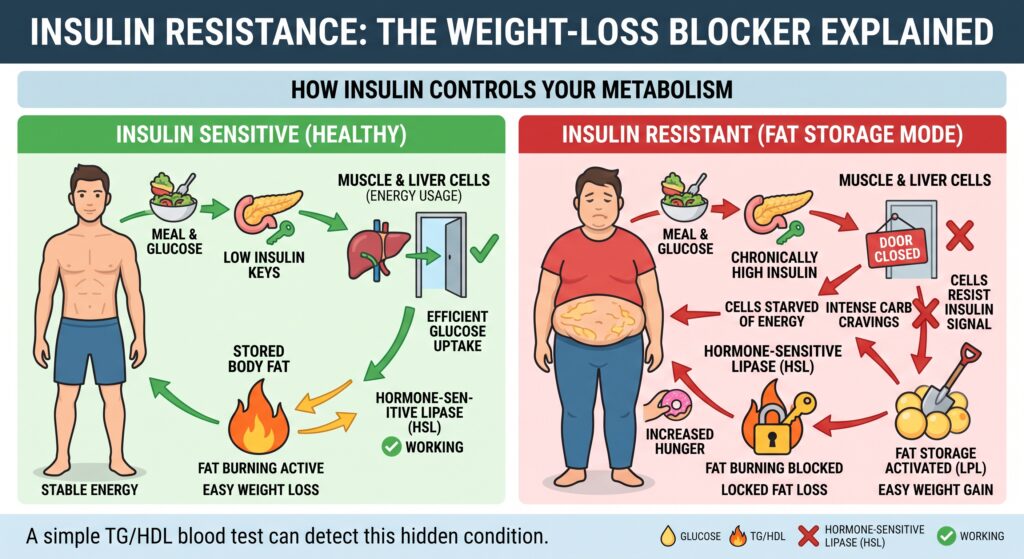 Insulin Resistance causes weight gain, and prevents weight loss!