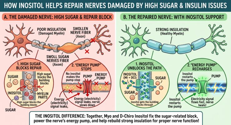 Myo and D-chiro Inositol, improve insulin sensitivity and help nerves heal!
