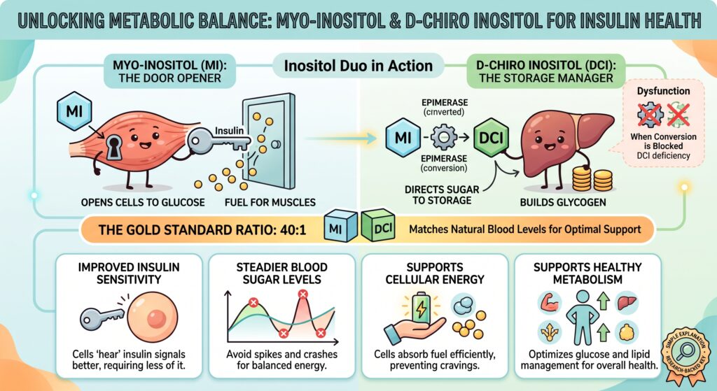 Myo and D-Chiro Inositol for Insulin and blood sugar health!