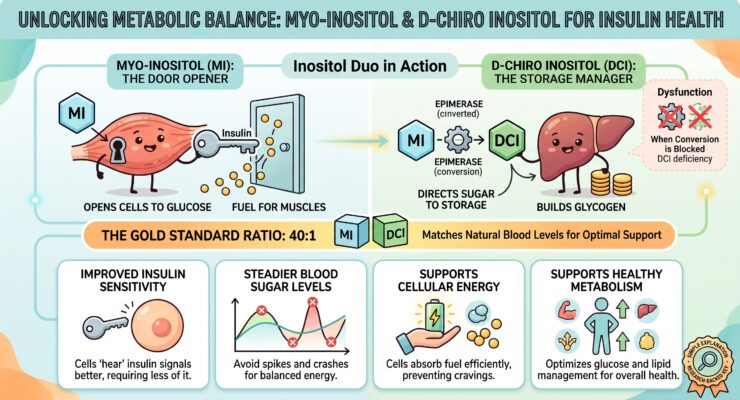 Myo and D-Chiro Inositol for Insulin and blood sugar health!