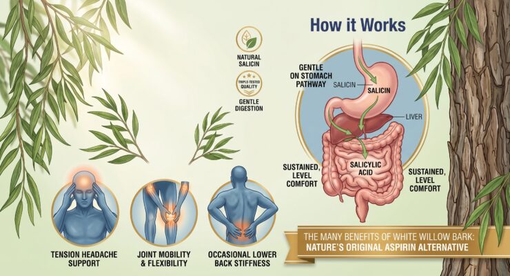 White willow bark can help ease discomfort.